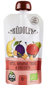 Organic Apple Banana Prune Puree with Biscuits by Rudolfs, 110g