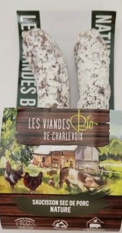 Saucisse de Porc Séchée Naturelle Bio de Charlevoix 125g