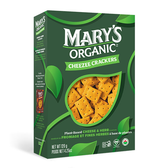 Crackers au fromage et aux herbes à base de plantes par Mary's Organic, 120 g