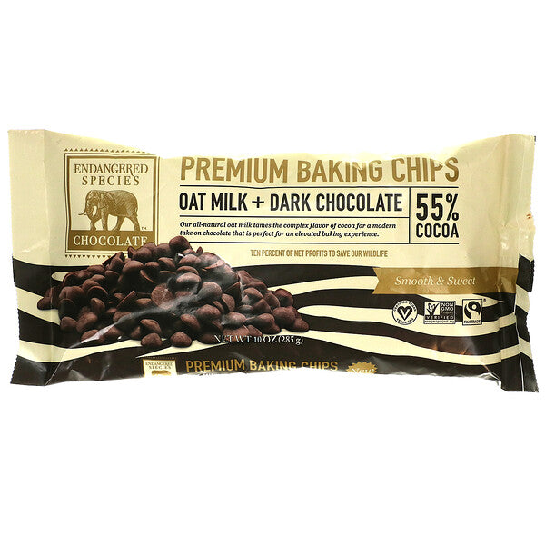 Premium Baking Chips Oat Milk + Dark Chocolate by Endangered Species, 285g
