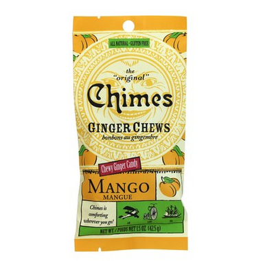 Original Mango Ginger Chews Small Pouch by Chimes, 42.5 g
