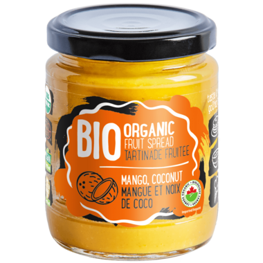 Tartinade de fruits bio à la mangue et à la noix de coco par Rudolfs, 235g