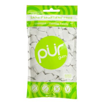 Cool Mint Gum sans sucre de PÜR, 55 pièces