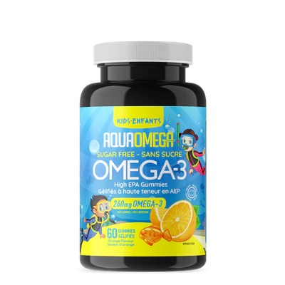 Kids EPA Omega- 3 Gummies Orange Flavour by AquaOmega, 60 gummies