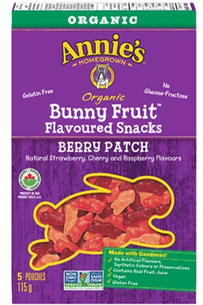 Snacks aromatisés aux fruits bio Berry Patch Bunny, Annie's Homegrown 115g