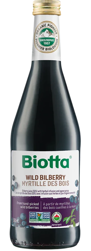 Jus de myrtille sauvage biologique par Biotta, 500 ml