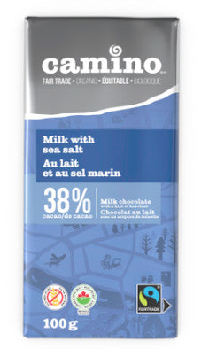 Chocolat au lait biologique avec sel de mer 38 % par Camino, 100 g