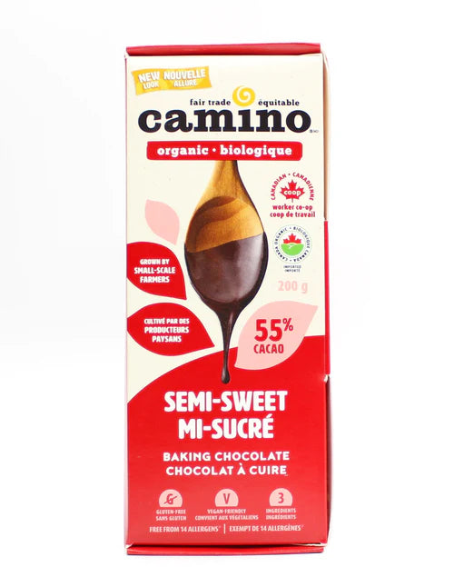 Chocolat à cuire semi-sucré bio par Camino, 200g