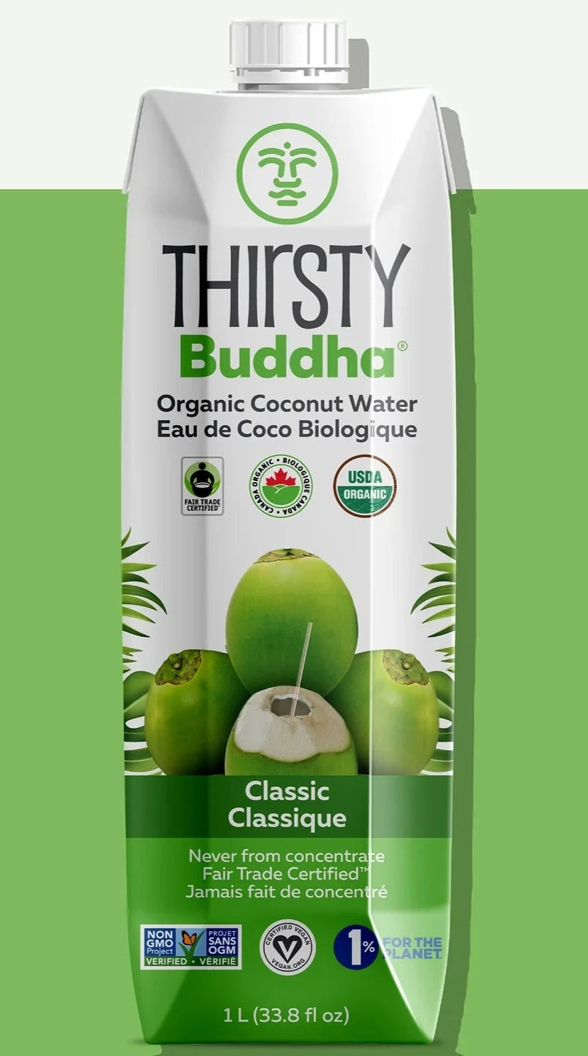 Eau de coco biologique de qualité supérieure par Thirsty Buddha, 1L