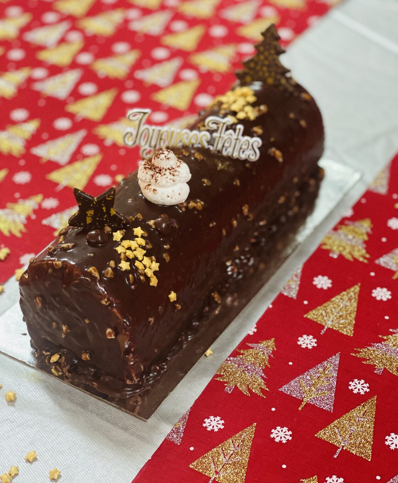 Dairy and Gluten Free Royal Chocolate Hazelnut Holiday Log by L'Artisan Delice