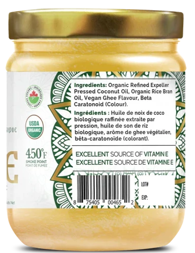 Ghee Végétalien Bio par Ecoideas 500ml