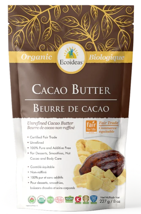 Organic Cacao Butter by Eco Ideas, 227 g