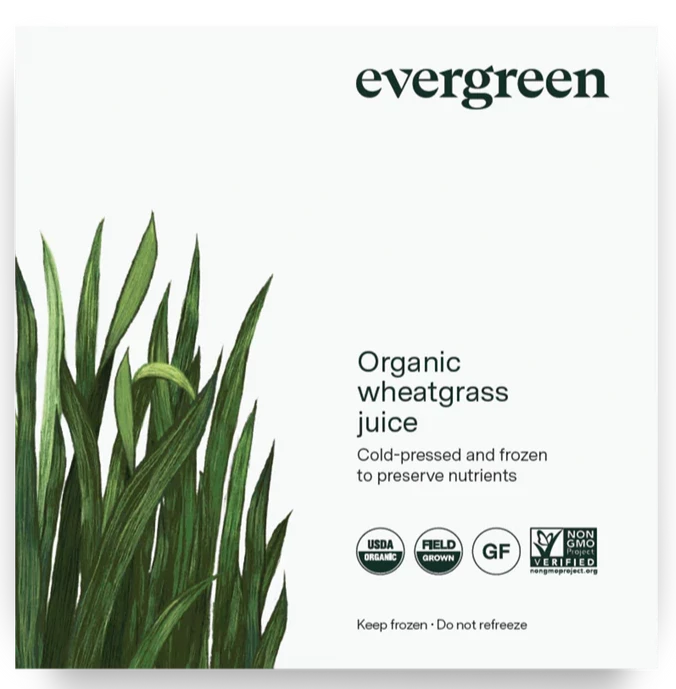 Jus d'herbe de blé biologique par Evergreen, 5x30 ml