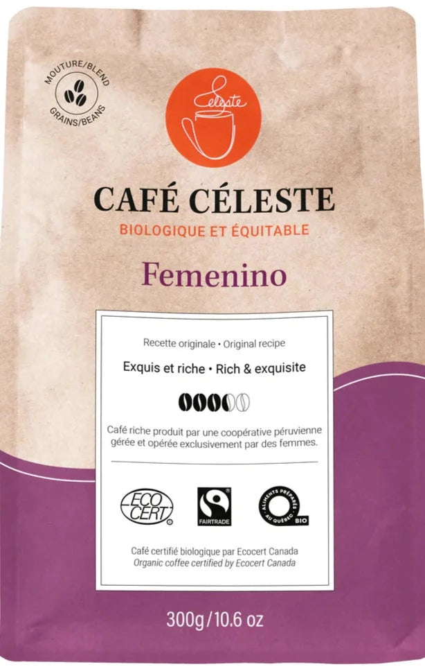 Café en grains Fémenino par Café Céleste 454g