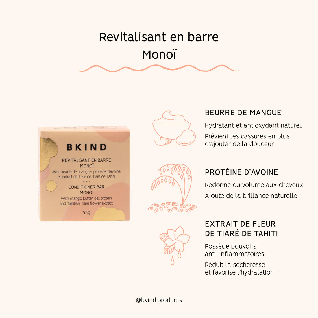 Barre revitalisante au monoï par BKIND