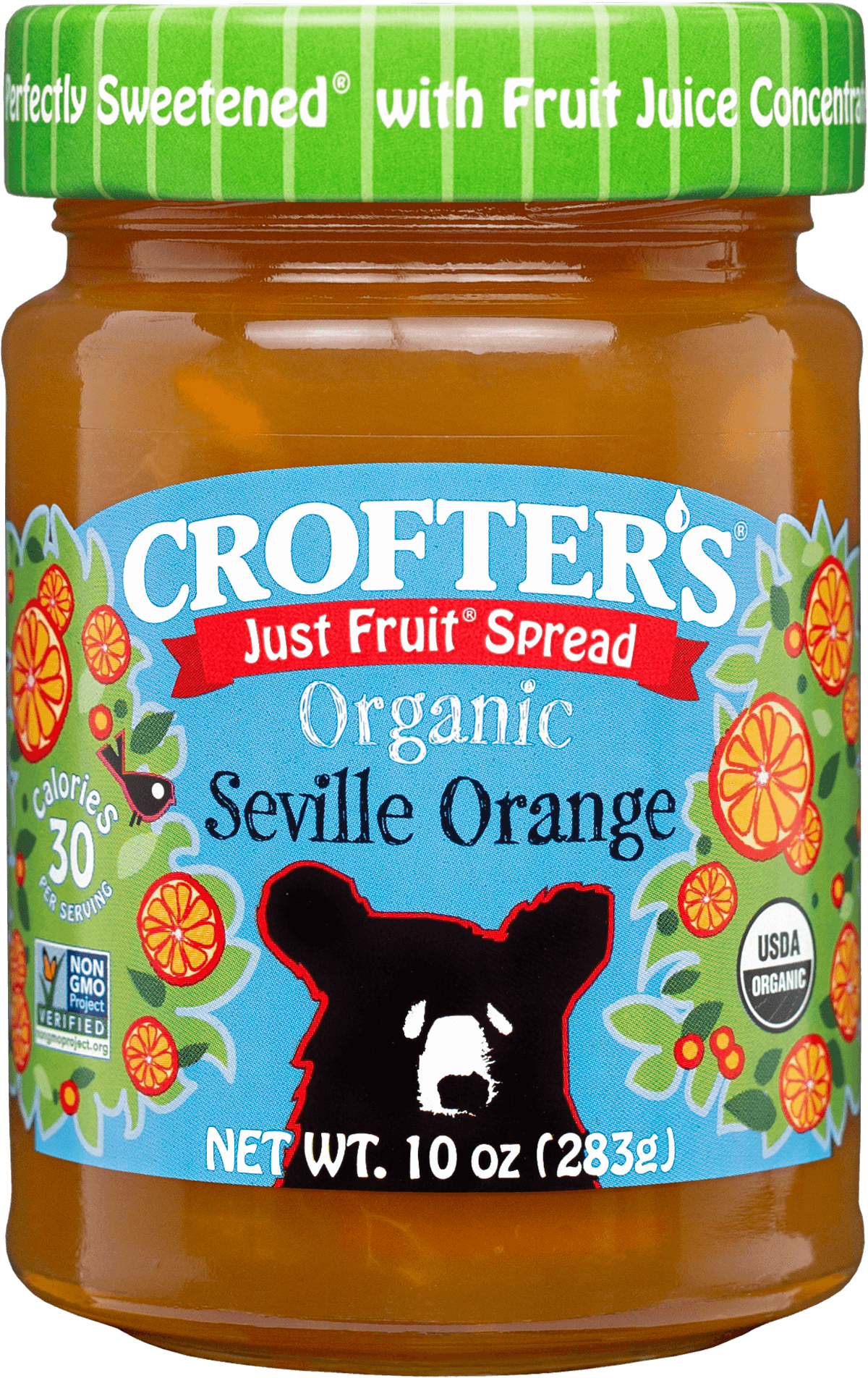 Confiture d'oranges de Séville bio sans sucre raffiné par Crofter's 235 ml