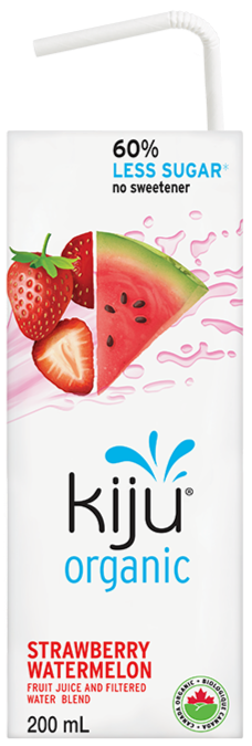 Jus fraise et pastèque Fit avec 60 % de sucre en moins par Kiju 4x200ml