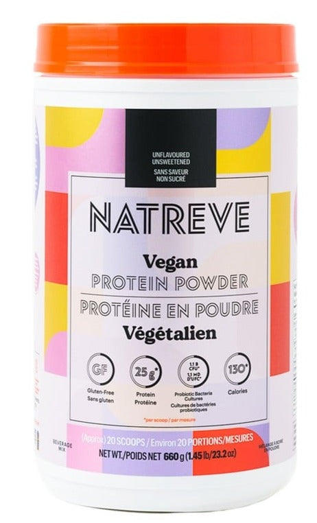 Vegan Protein Powder Unflavoured Unsweetened by Natreve, 675g