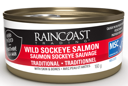 Saumon sockeye, en conserve par Raincoast Trading, 160 g
