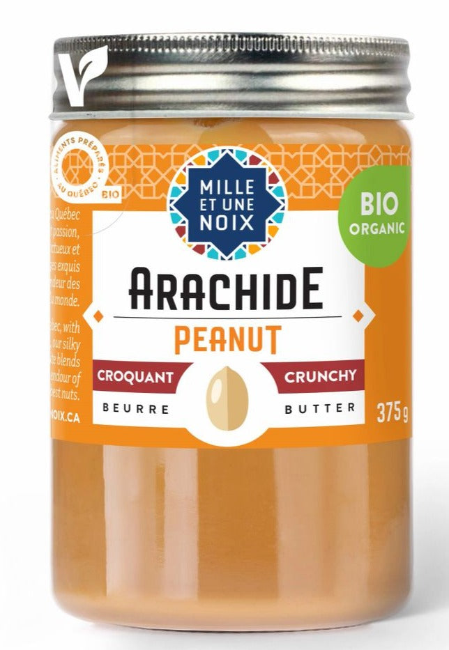 Organic Crunchy Peanut Butter by Mille et Une, 375g