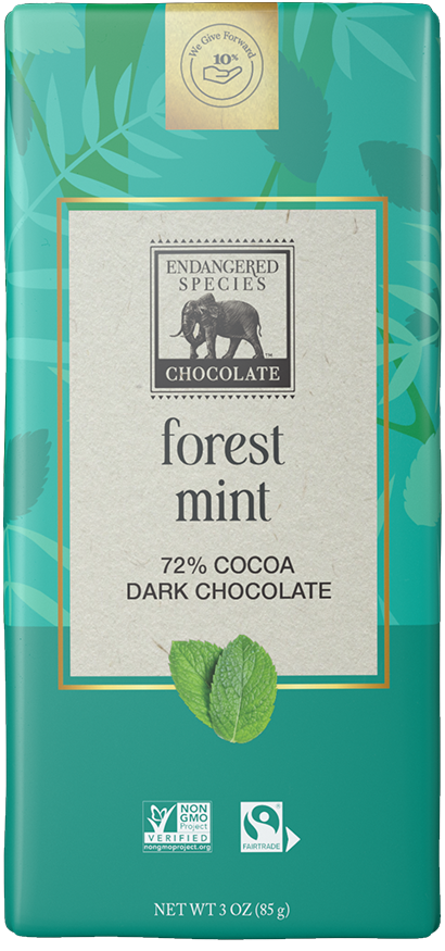 Endangered Species chocolat noir à la saveur de menthe de forêt 85g