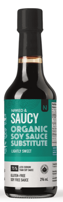 Substitut de sauce soja bio légèrement sucré par Naked &amp; Saucy 296 ml