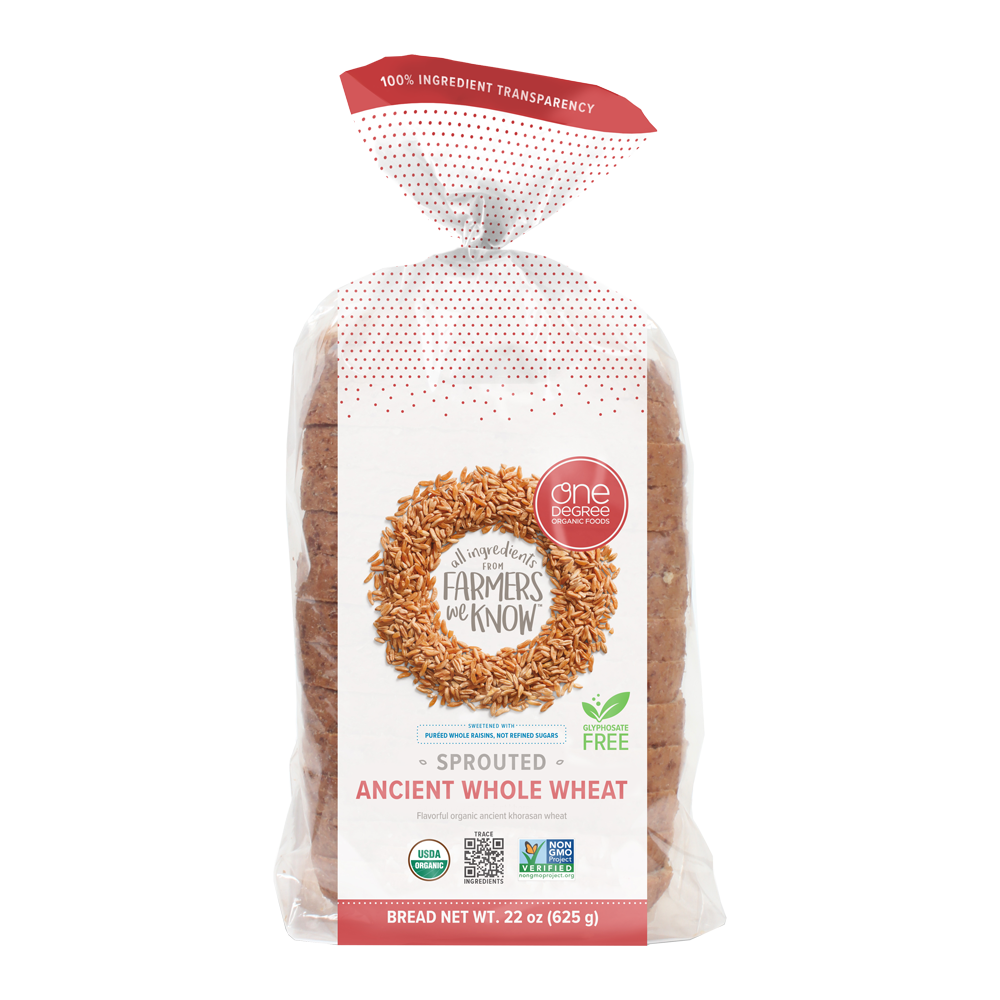 Pain de blé entier germé ancien par One Degree Organics 625g 