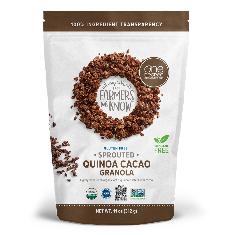 Granola à l'avoine germée, au quinoa et au cacao par One Degree Organics