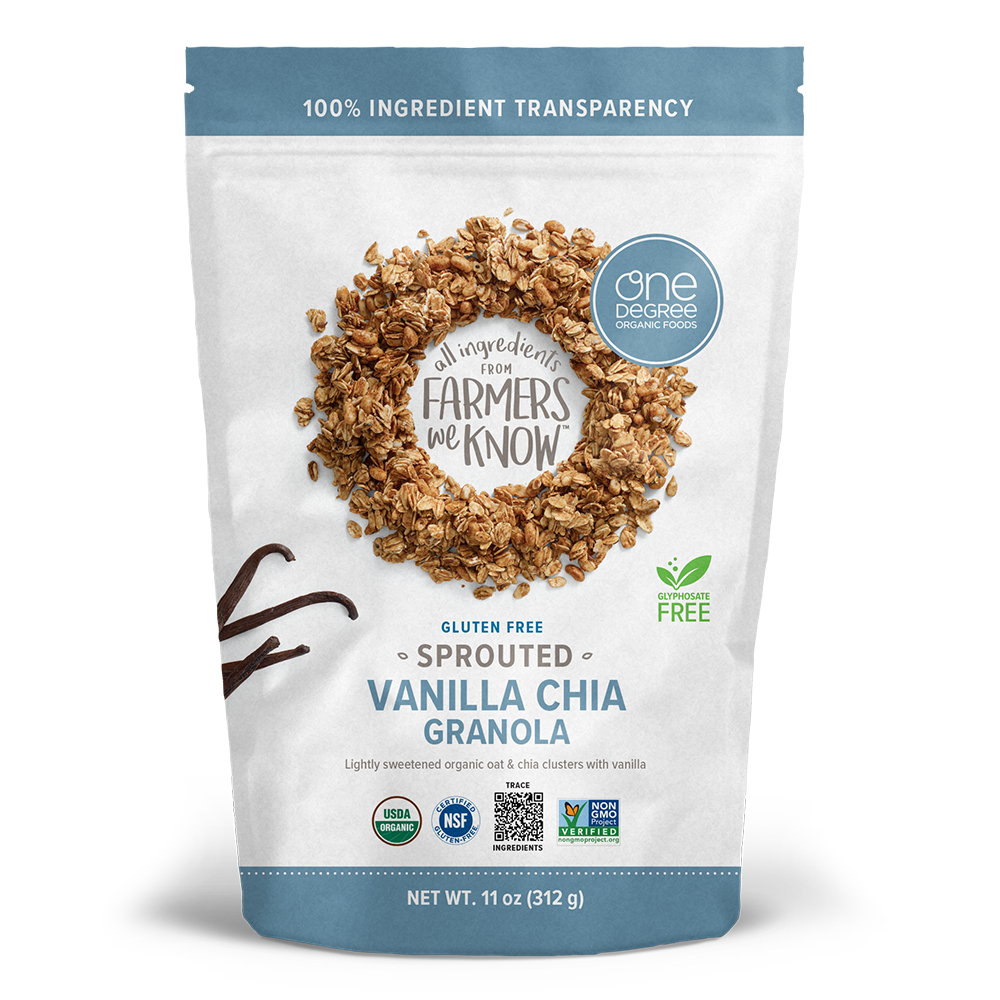 Sprouted Oat Vanilla Chia Granola by One Degree Organics Gluten Free 312g