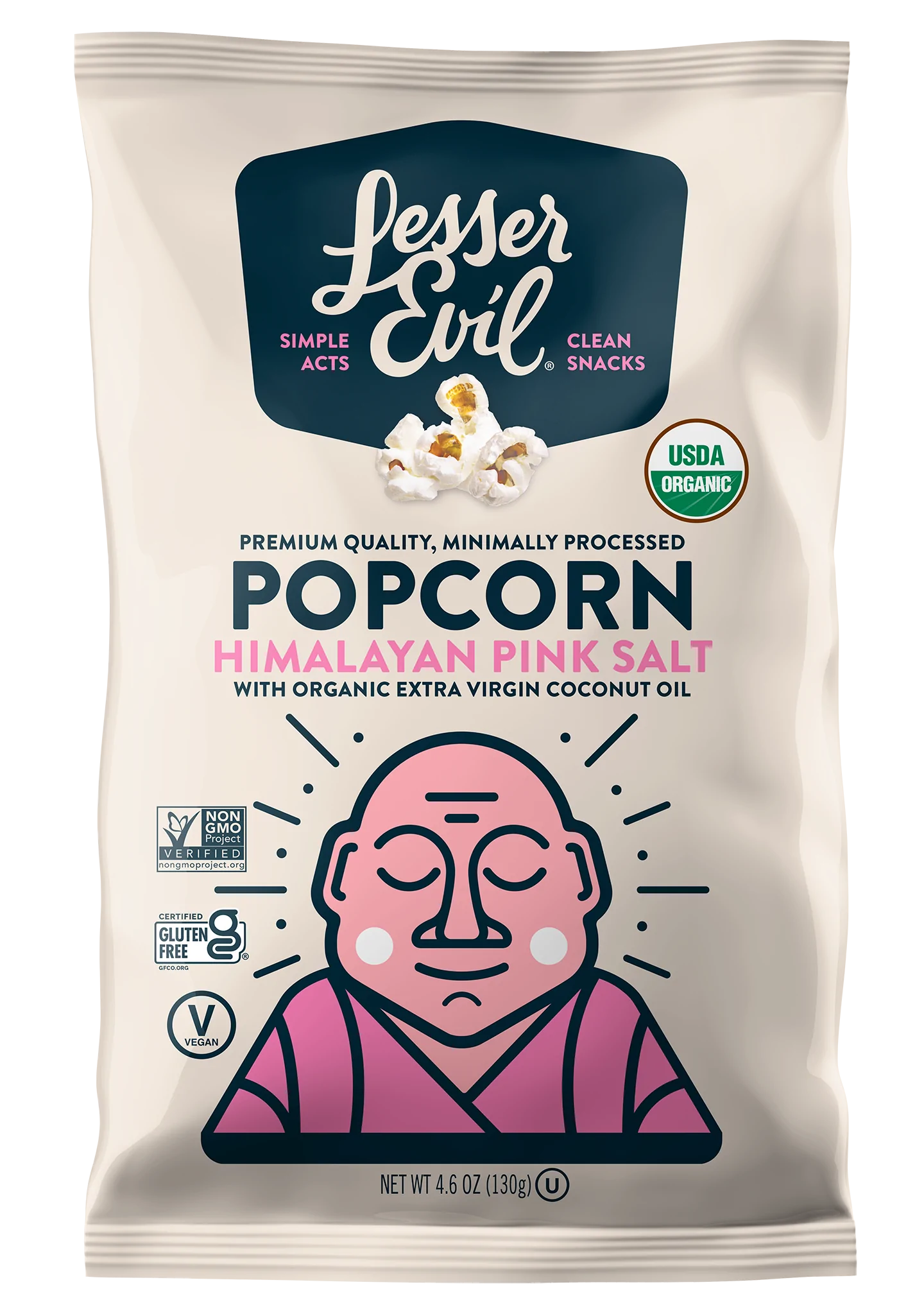 Pop-corn biologique au sel rose de l'Himalaya par Lesser Evil 142g
