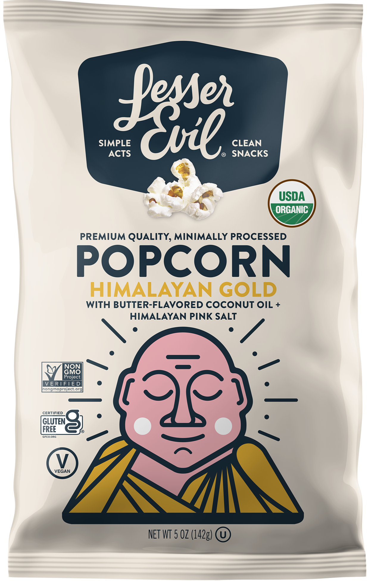 Popcorn Bio Himalayan Gold par Lesser Evil 142g