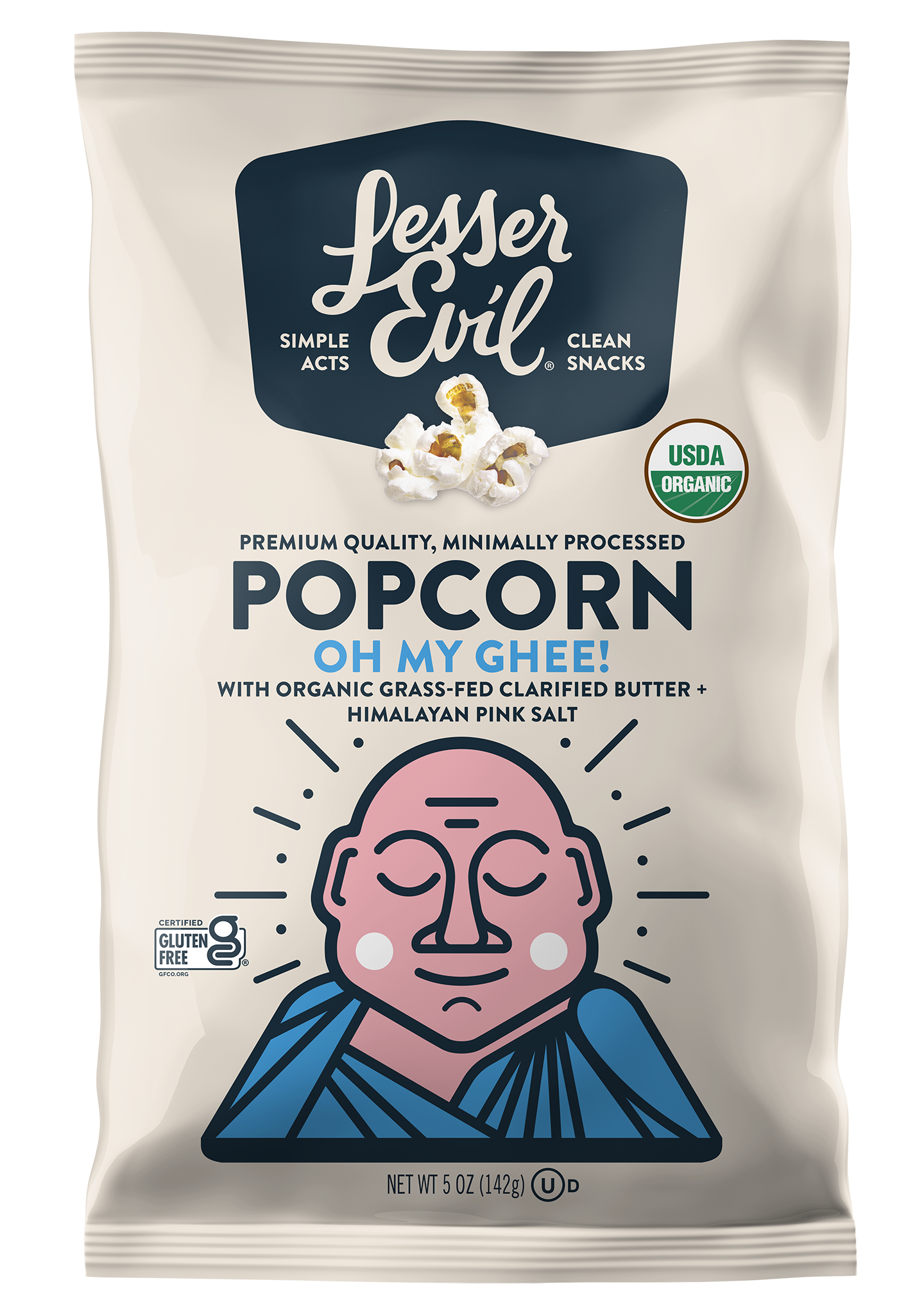 Oh My Ghee Popcorn Bio par Lesser Evil 142g