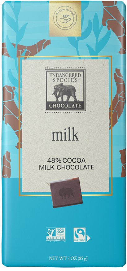 Espèces menacées chocolat au lait 48% cacao et 85g