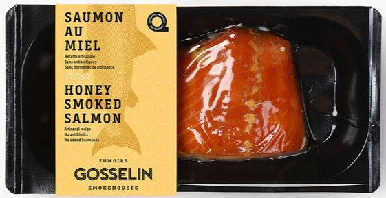 Honey Smoked Antarctic Salmon by Fumoirs Gosselin 200g. Sustainable, (Frozen)