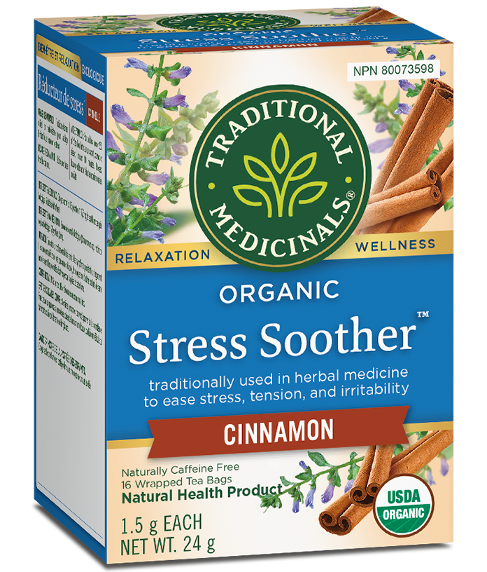 Organic Stress Soother Tea with Cinnamon by Traditional Medicinals, 24g