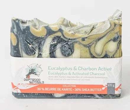 Eucalyptus & Activated Charcoal Soap by Driftwood Naturals, 120g
