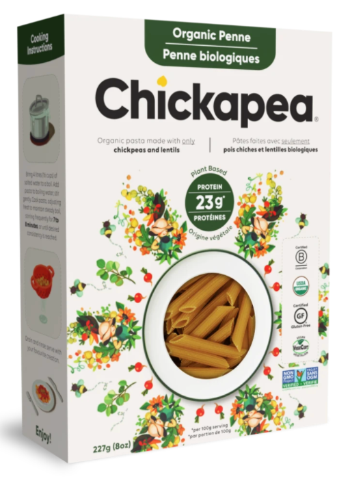 Organic Penne Made With Chickpeas and Lentils | Chickapea | 227g
