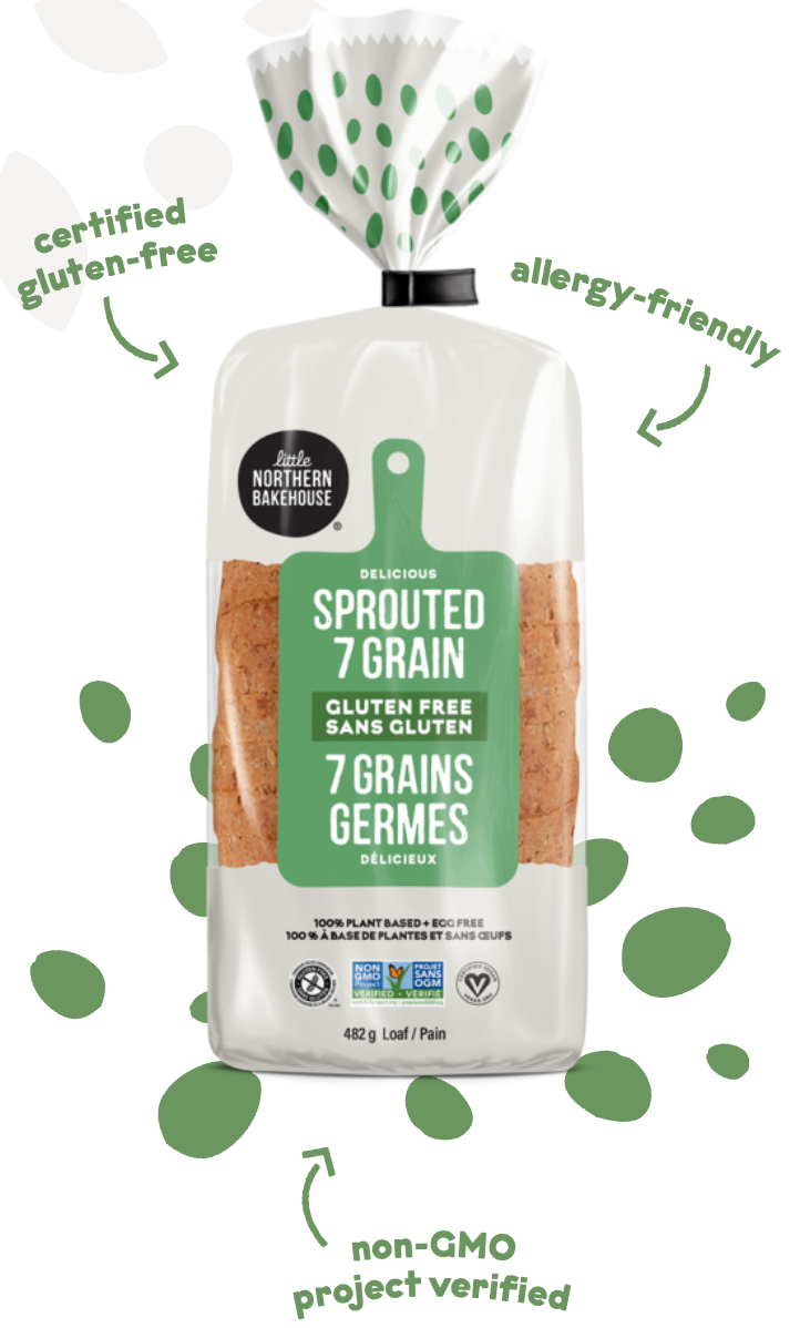 Sprouted 7 Grain Gluten Free Bread by Little Northern Bakehouse 482g