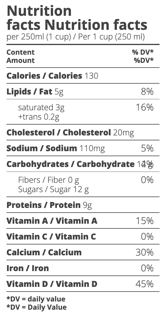 Lait Bio 2% par La Pinte, 1L