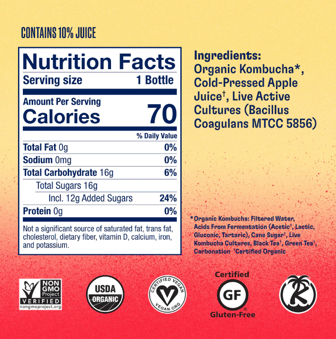 Pink Lady Kombucha by Health Ade 473ml