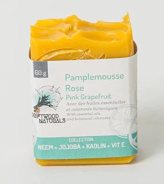 Barre de shampooing au pamplemousse rose par Driftwood Naturals, 60 g