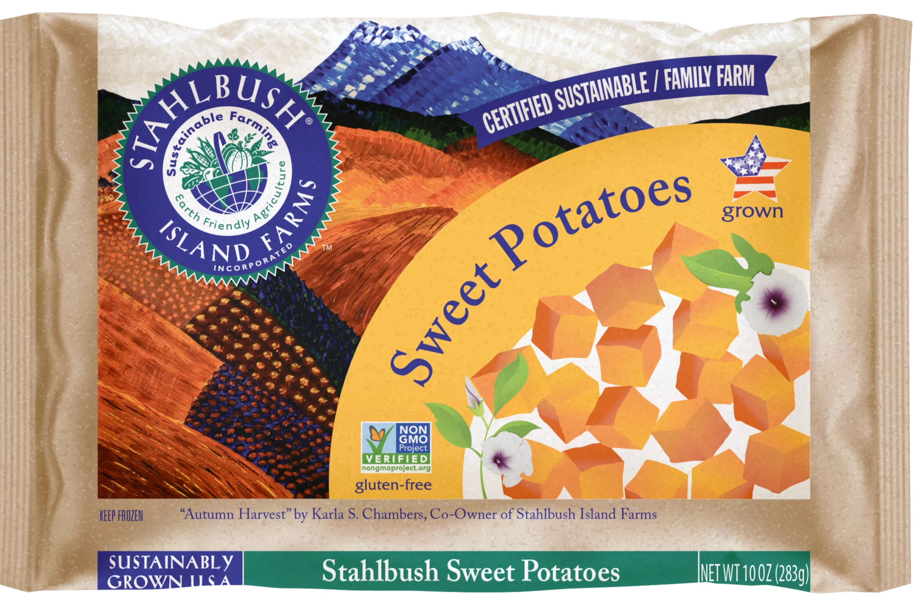 Organic Frozen Cubed Sweet Potatoes by Stahlbush, 283g
