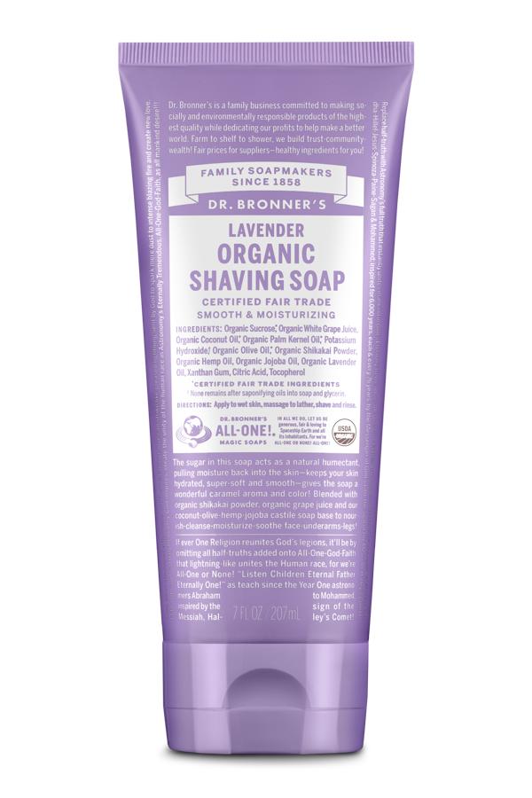 Savon à Raser Bio Lavande pour Homme et Femme par Dr. Bronner's 207ml 