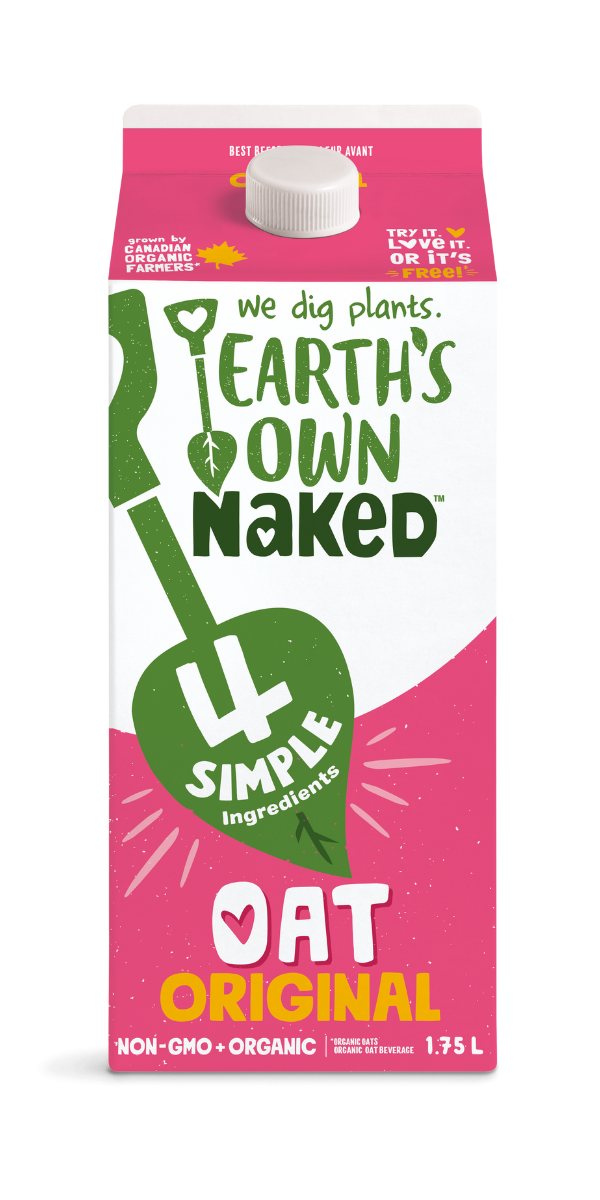 Organic Naked Oat Milk with 4 Ingredients by Earth's Own 1.75L