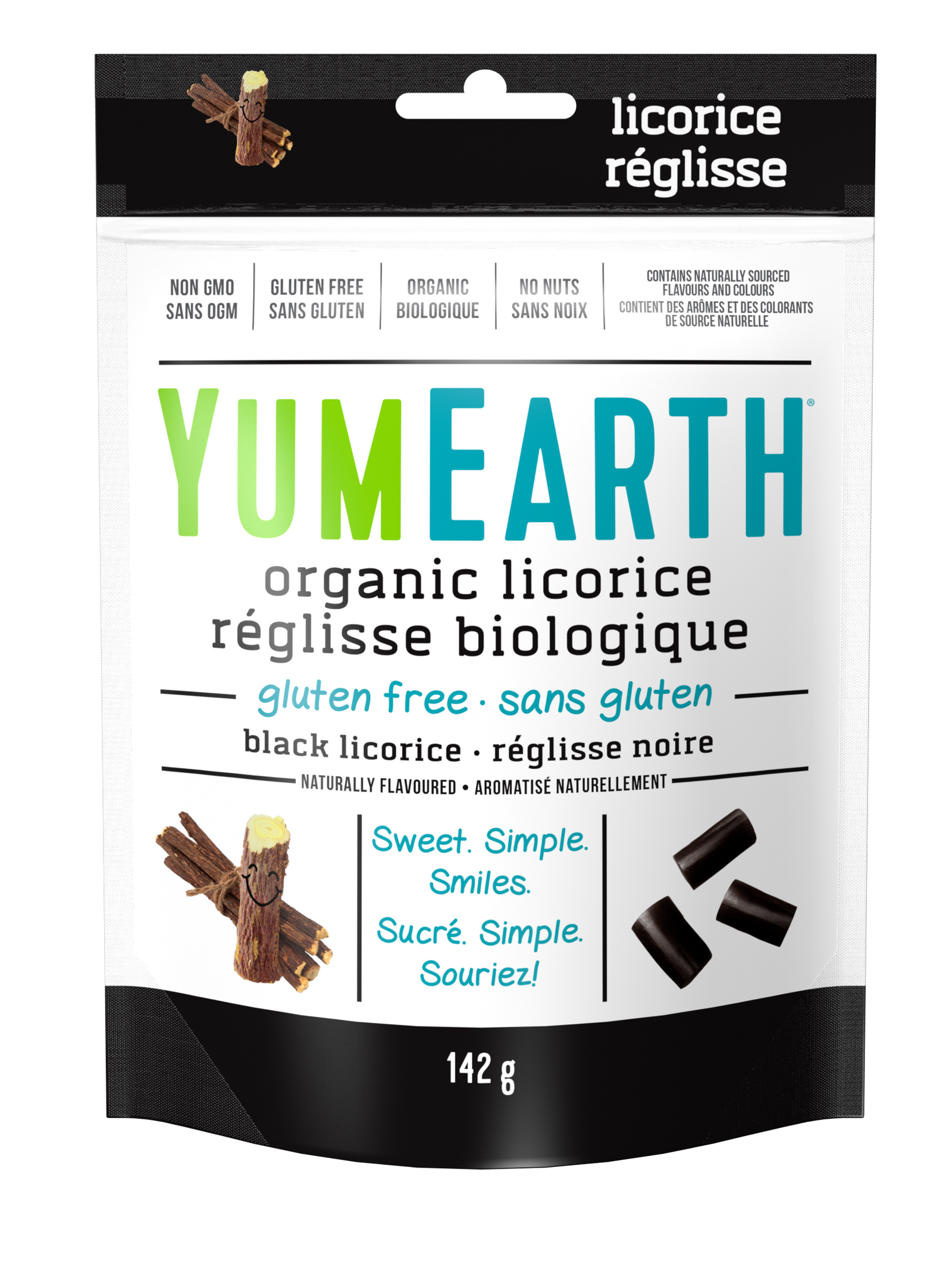 Réglisse noire biologique par Yum Earth, 142 g