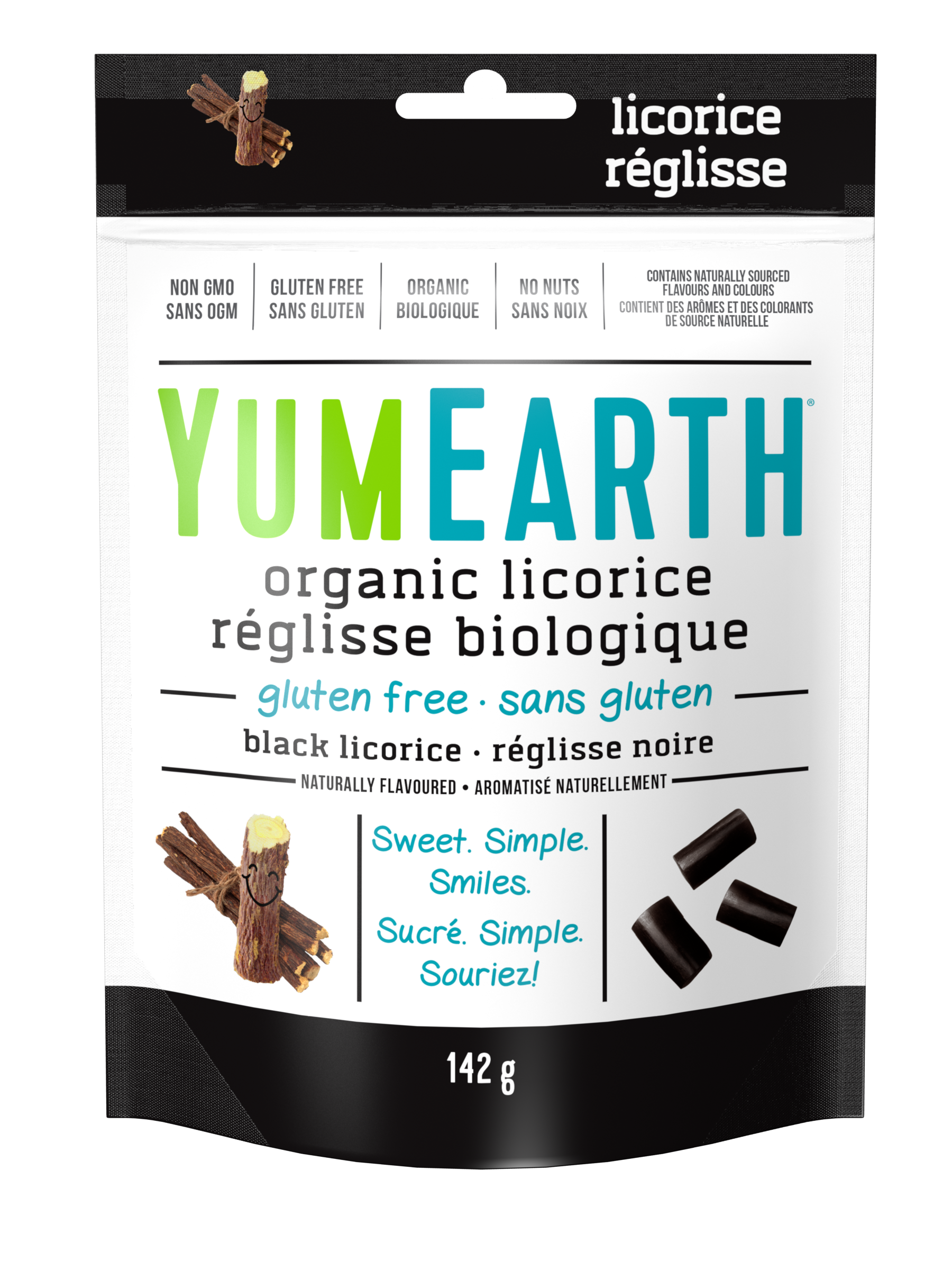 Réglisse noire biologique par Yum Earth, 142 g