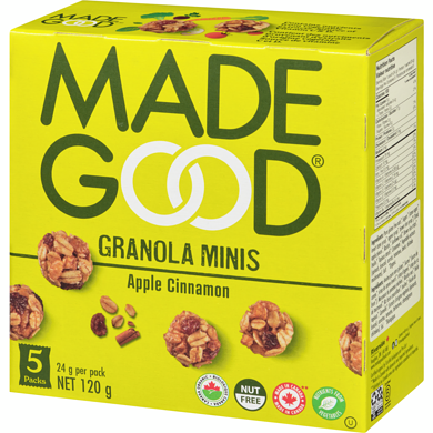 Mini granola bio à la pomme et à la cannelle par Made Good, 120 g