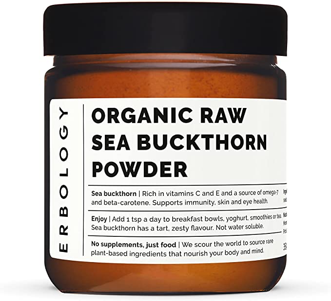 Organic Raw Sea Buckthorn Powder by Erbology, 35 g