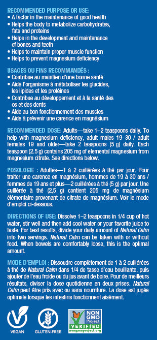 Raspberry Lemon Magnesium Citrate Powder by Natural Calm, 452g