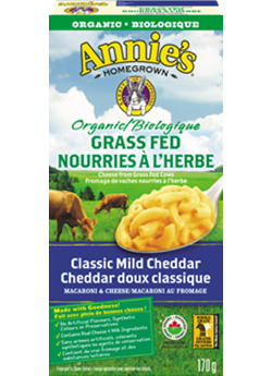 Annie's Homegrown Macaroni et fromage au cheddar doux classique bio nourris à l'herbe 170 g